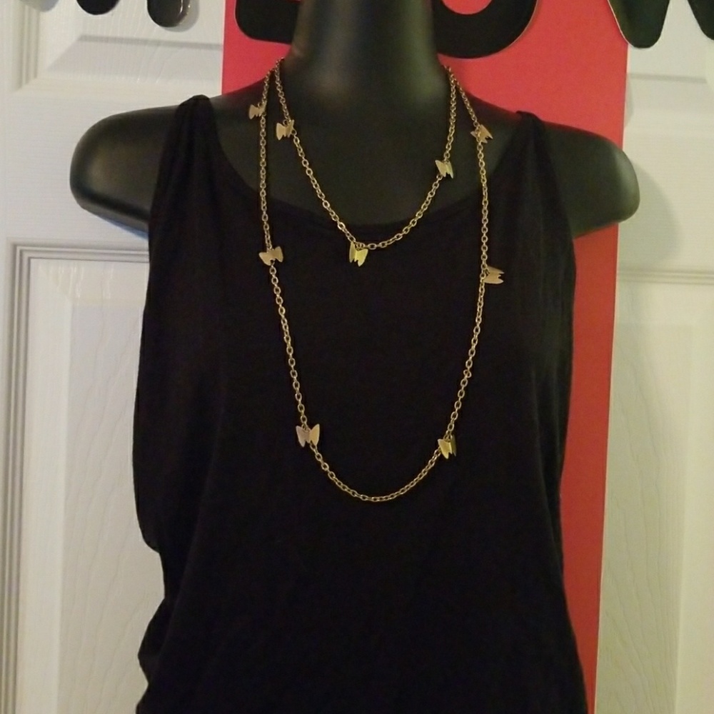 2 butterfly necklaces